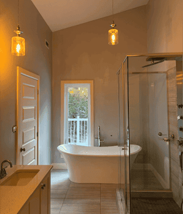 Salle de bain moderne avec peinture intérieure résistante à l’humidité et finitions soignées à Sherbrooke par CK Peintre